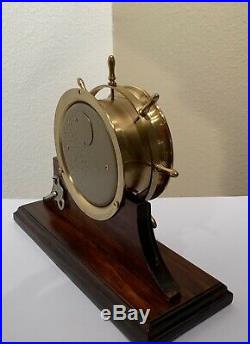 Schatz Admiralty Ships Bell Clock 8 Day 7 Jewels Mounted in Working Condition