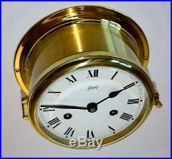 Schatz Brass German Ships Bell Clock 6 diameter