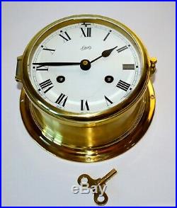 Schatz Brass German Ships Bell Clock 6 diameter