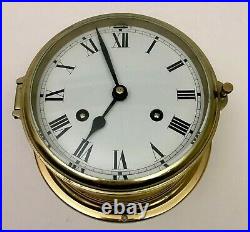 Schatz German Made Vintage Brass Ship's Bell Clock. EXCELLENT CONDITION