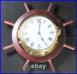 Schatz Ocean-Quartz Ship's Bell Clock Brass Maritime WORKING Vintage