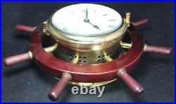 Schatz Ocean-Quartz Ship's Bell Clock Brass Maritime WORKING Vintage