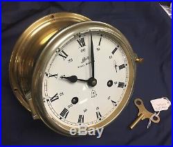 Schatz Royal Marine 8 Bells Clock, Solid Brass. Working, In Good Condition