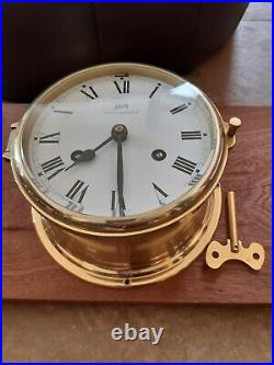 Schatz Royal Mariner 8 Day Brass Ships Clock 8 Bells Perfect Working Order