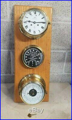 Schatz Royal Mariner 8 Day Ship Bell Clock Germany, Schatz Barometer, Abbeon Tem