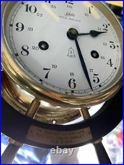 Schatz Royal Mariner 8-day Brass Ships Bell Clock Untested No Key