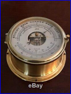 Schatz Royal Mariner Brass Ship's Bell Clock and Barometer
