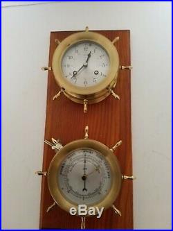 Schatz Vintage Royal Mariner 6 Bell 8 Ship Clock and Barometer