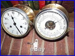 Schatz Vintage Royal Mariner Ships Bell Clock Barometer Therm Set Jumbo Navy