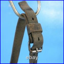 Set/4 1.25 Antique Swiss BRASS BRONZE SLEIGH BELLS Leather Belt c1910