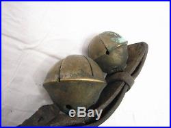 Set 4 Antique Brass/Bronze Swedish/Swiss Sleigh Bells Rump Strap Sleighbells