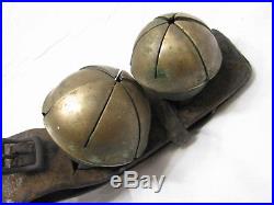 Set 4 Antique Brass/Bronze Swedish/Swiss Sleigh Bells Rump Strap Sleighbells