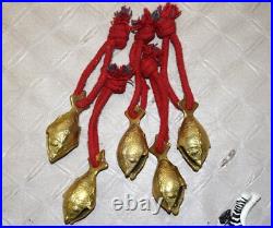 Set Of 05 Bells Brass Fish Shape Hanging Bell Baby Room Set Home Dec Item GTX Set Of 05 Bells Brass Fish Shape Hanging Bell Baby Room Set Home Dec Item GTX