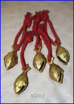 Set Of 05 Bells Brass Fish Shape Hanging Bell Baby Room Set Home Dec Item GTX Set Of 05 Bells Brass Fish Shape Hanging Bell Baby Room Set Home Dec Item GTX