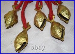 Set Of 05 Bells Brass Fish Shape Hanging Bell Baby Room Set Home Dec Item GTX Set Of 05 Bells Brass Fish Shape Hanging Bell Baby Room Set Home Dec Item GTX
