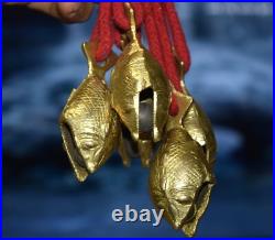Set Of 05 Bells Brass Fish Shape Hanging Bell Baby Room Set Home Dec Item GTX