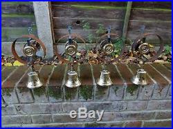 Set Of 4 Refurbished Servants Maid Butler Bell Brass Bells Door Knobs Handles