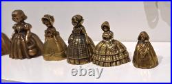 Set Of 6 Bell Dinner Antique Brass Lady Style Rustic Hand Decor Farm Farmhouse