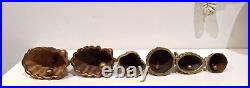 Set Of 6 Bell Dinner Antique Brass Lady Style Rustic Hand Decor Farm Farmhouse