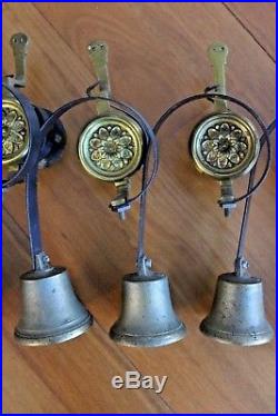 Set Of 7 Gorgeous Graduated Servants Maid Butler Brass Bells Annuciator Call