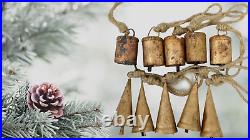 Set of 100 Christmas Harmony Vintage Rustic Hanging Cow Bells Cone & Cylinder