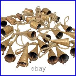 Set of 100 Christmas Harmony Vintage Rustic Hanging Cow Bells Cone & Cylinder