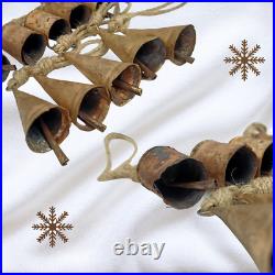 Set of 100 Christmas Harmony Vintage Rustic Hanging Cow Bells Cone & Cylinder