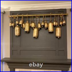 Set of 15 Giant Harmony Cow Bells Vintage Handmade Rustic Lucky X-Mas Decor