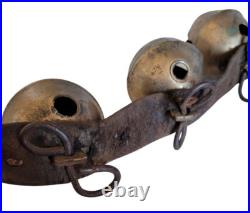Set of 6 Antique Sleigh Bells 2.5, and 3 H. H. Bevin 27