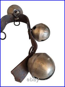 Set of 6 Antique Sleigh Bells 2.5, and 3 H. H. Bevin 27