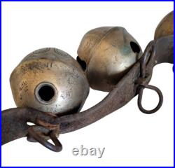 Set of 6 Antique Sleigh Bells 2.5, and 3 H. H. Bevin 27