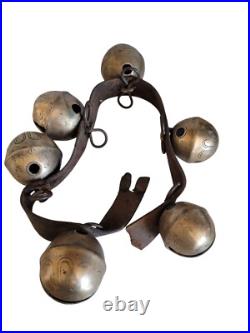 Set of 6 Antique Sleigh Bells 2.5, and 3 H. H. Bevin 27