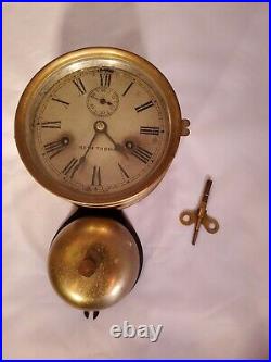 Seth Thomas Brass Ship's Clock With Outside Bell