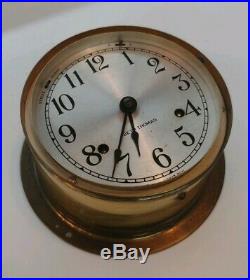 Seth Thomas Corsair Ship's Bells Clock, Solid Brass No Key