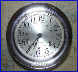 Seth Thomas Corsair Ships Bell Clock & Barometer Set Chromed Brass
