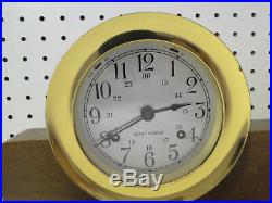 Seth Thomas Helmsman Corsair Ships Bell Clock E537 Barometer & Stand working