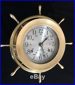 Seth Thomas Helmsman Ships Bell 4 Dial Clock Barometer & Mahogany Stand Working