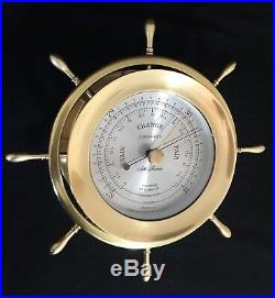 Seth Thomas Helmsman Ships Bell 4 Dial Clock Barometer & Mahogany Stand Working