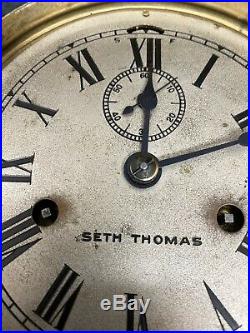 Seth Thomas Ships Clock Exposed Bell Lever Movement Not Running