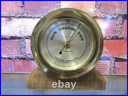 Sharp Vtg Brass 1964 Seth Thomas Corsair Barometer-(ships Bell Clock Set) Ok