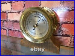 Sharp Vtg Brass 1964 Seth Thomas Corsair Barometer-(ships Bell Clock Set) Ok