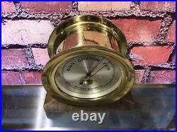 Sharp Vtg Brass 1964 Seth Thomas Corsair Barometer-(ships Bell Clock Set) Ok