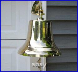 Ships Bell Large Solid Brass withMounting Bracket NEW