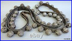 Sleigh Bells Egg Stamped sz 2 Brass Rivet 44 Strap c1890s Christmas Jingle Horse