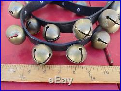 Sleigh Bells Horse Amish Brass Leather Christmas Santa Antique Home Office Barn