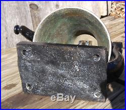 Small Antique Brass Bronze & Cast Iron Locomotive Steam Train Engine Bell