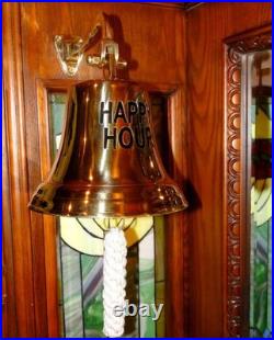 Solid Brass Bell with Rope Happy Hour