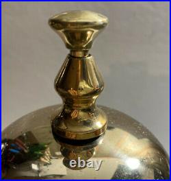 Solid Bronze Bell Brass Base Vintage Hotel Working Desk Bell On Granite Stand