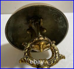 Solid Bronze Bell Brass Base Vintage Hotel Working Desk Bell On Granite Stand