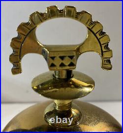 Solid Bronze Bell Ornate Brass Top Hotel Working Service Desk Vintage Antique